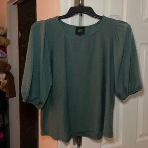W5 Teal Puff Sleeve Blouse
